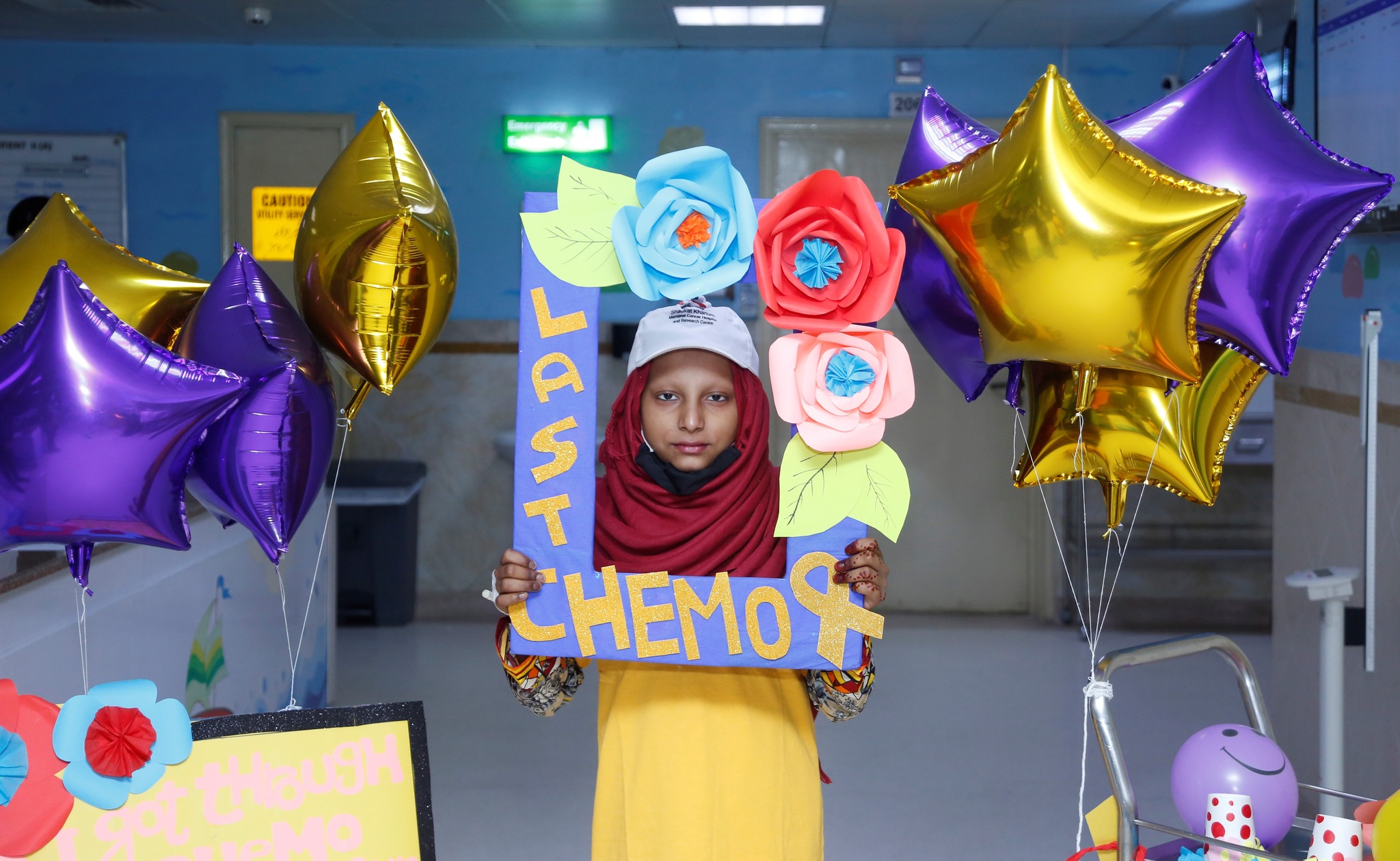 Iqra, a surviving cancer patient of Shaukat Khanum Memorial Hospital